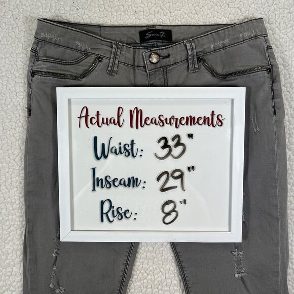 Seven 7 Jeans Women’s Size 10 (Actual 33x29) Gray Slim Straight Leg Mid Rise - Picture 16 of 16